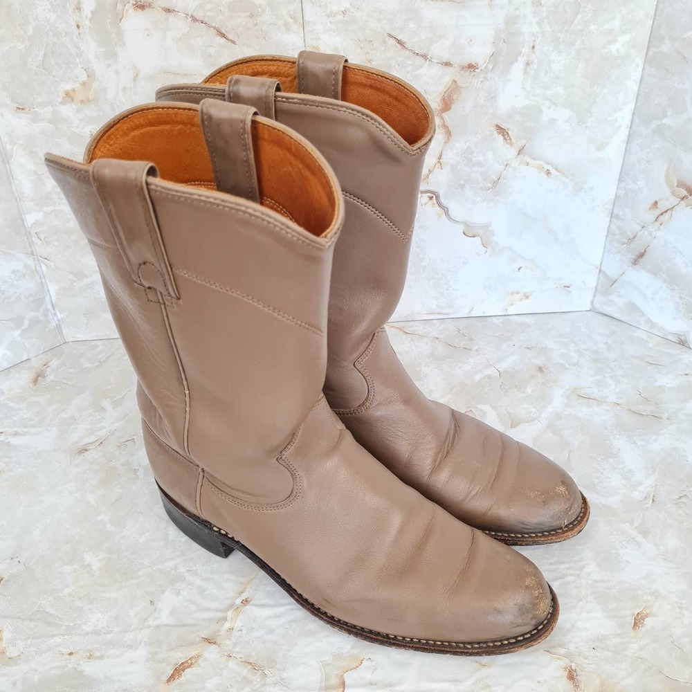 Vintage J. Chisholm Western Men's Boots in Tan Size 8 M